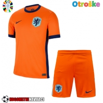 Otroške Nogometnih dresov Nizozemska Domači EP 2024 Kratki rokavi (+ hlače)